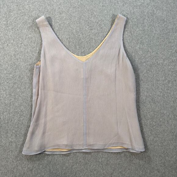 Sigrid Olsen Purple 100% Silk Camisole Tank Top Women's 8 Sequin Lace Beaded - Picture 5 of 6